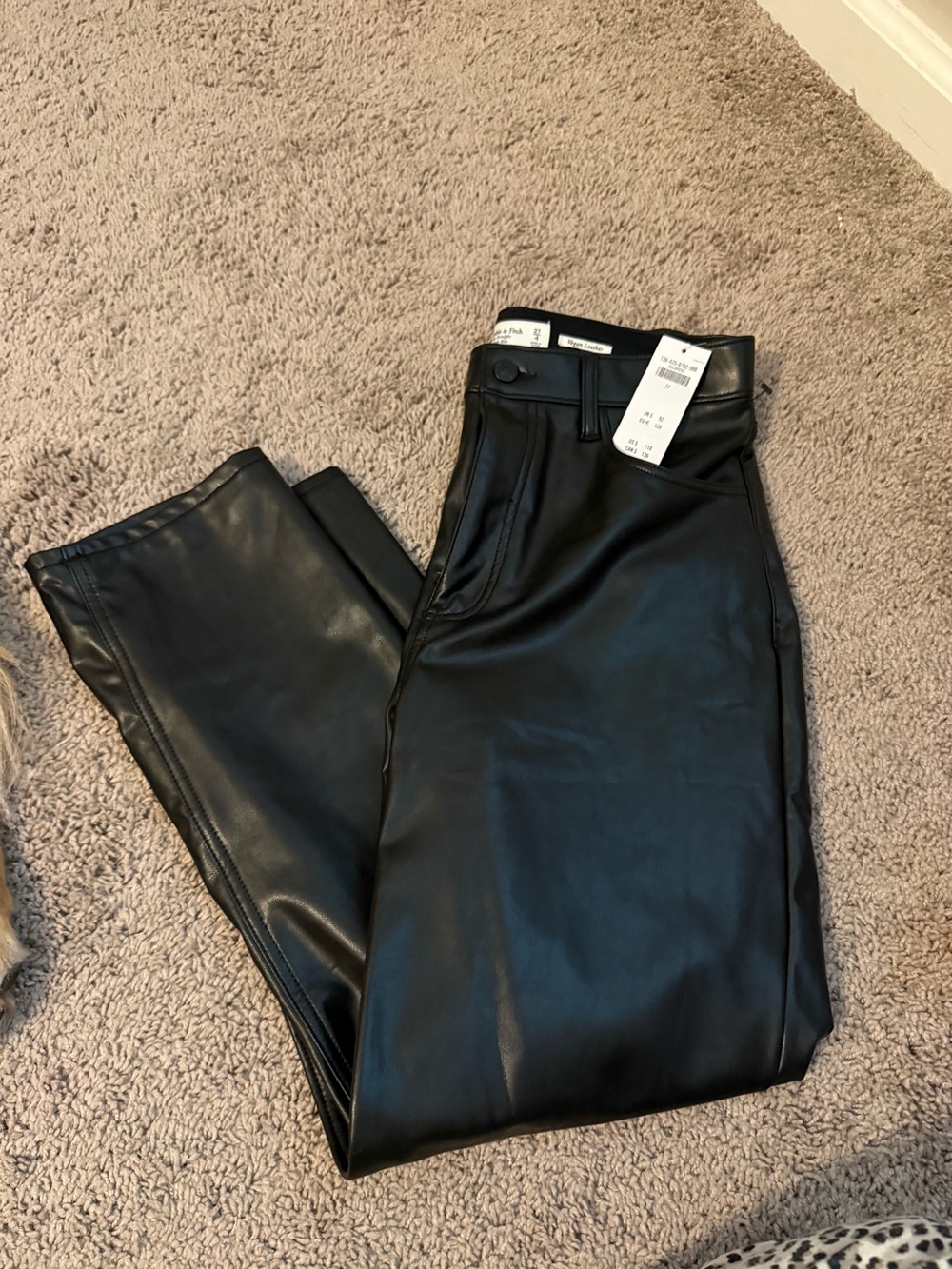 Black Faux Leather High-Waist Pants